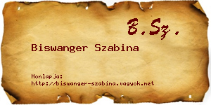 Biswanger Szabina névjegykártya